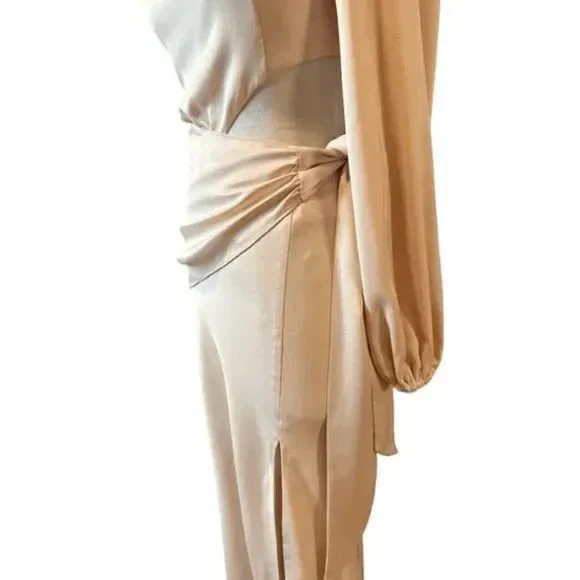 NWT Misha Collection x Revolve Maryan Dress in Pink Rose Cloud Cut Out Faux Wrap - Picture 9 of 14